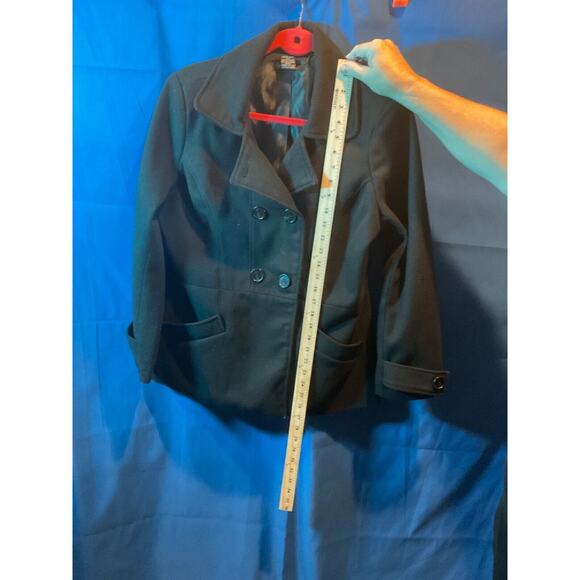 Robert Louis Women's Jacket Medium Black Double-Breasted Lined Wool Blend - Picture 6 of 9